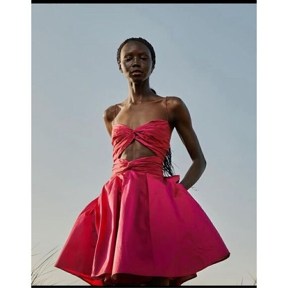 Helen O'Connor Voluminous Nova Cut Out Mini Party Pink Dress Prom Sz 4 NWT$599 - Picture 2 of 7